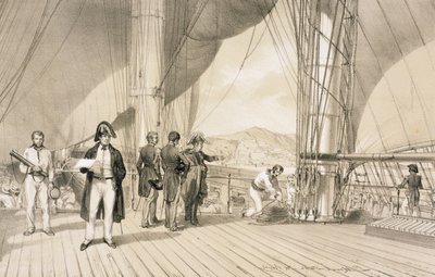 The Comte de Bourmont and Admiral Duperre on board l